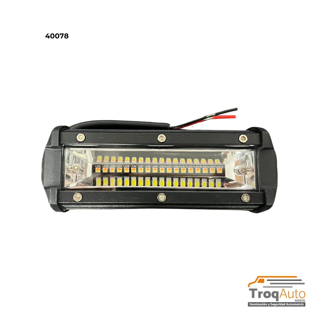 JGO. BARRA MINI 18 LEDS CR-AM FIJA+ESTR (14X4.5X4CM) 8-80V