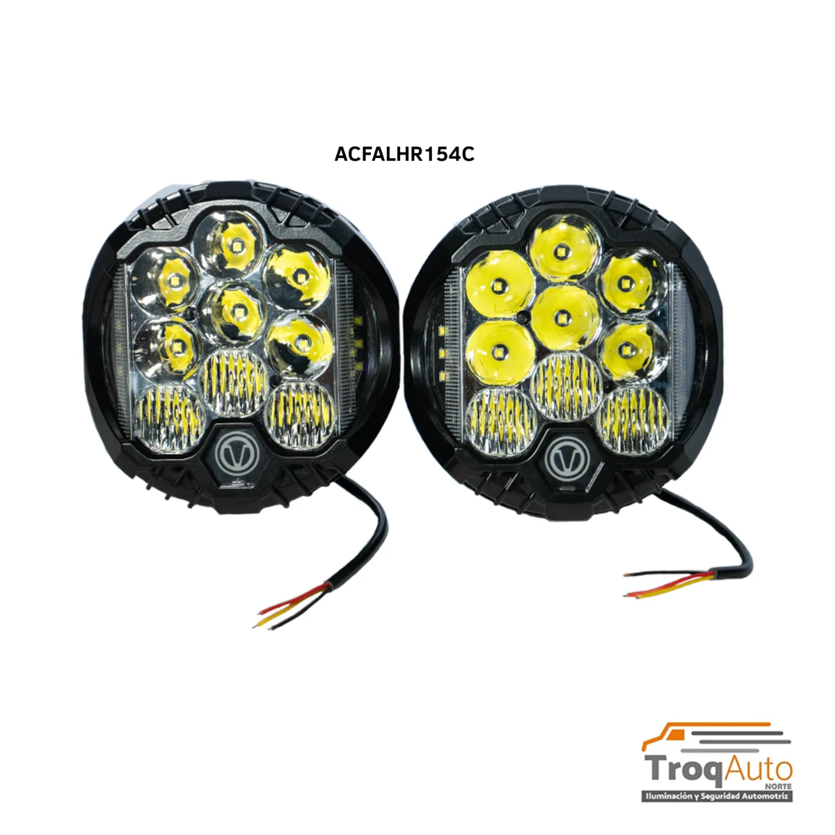 JGO. FARO REDONDO 4″ / 9 LEDS CENTRO + 6 LATERALES BLANCO