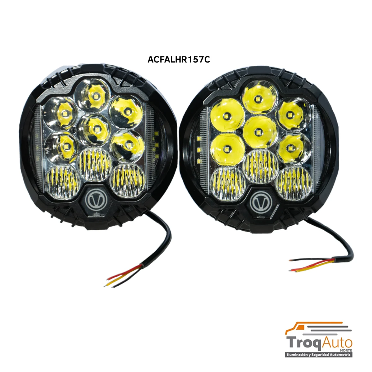 JGO. FARO REDONDO 7″ / 9 LEDS CENTRO + 6 LATERALES BLANCO