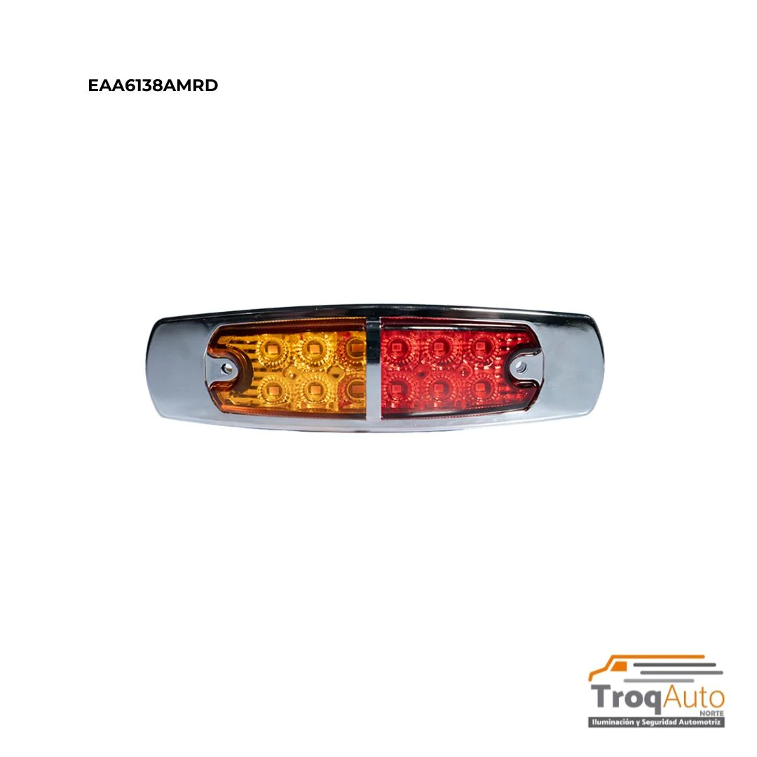 PLAFON 12 LED T/ PETERBILT 12-24V (4.4X15.7X2.3cm) AMB-ROJO