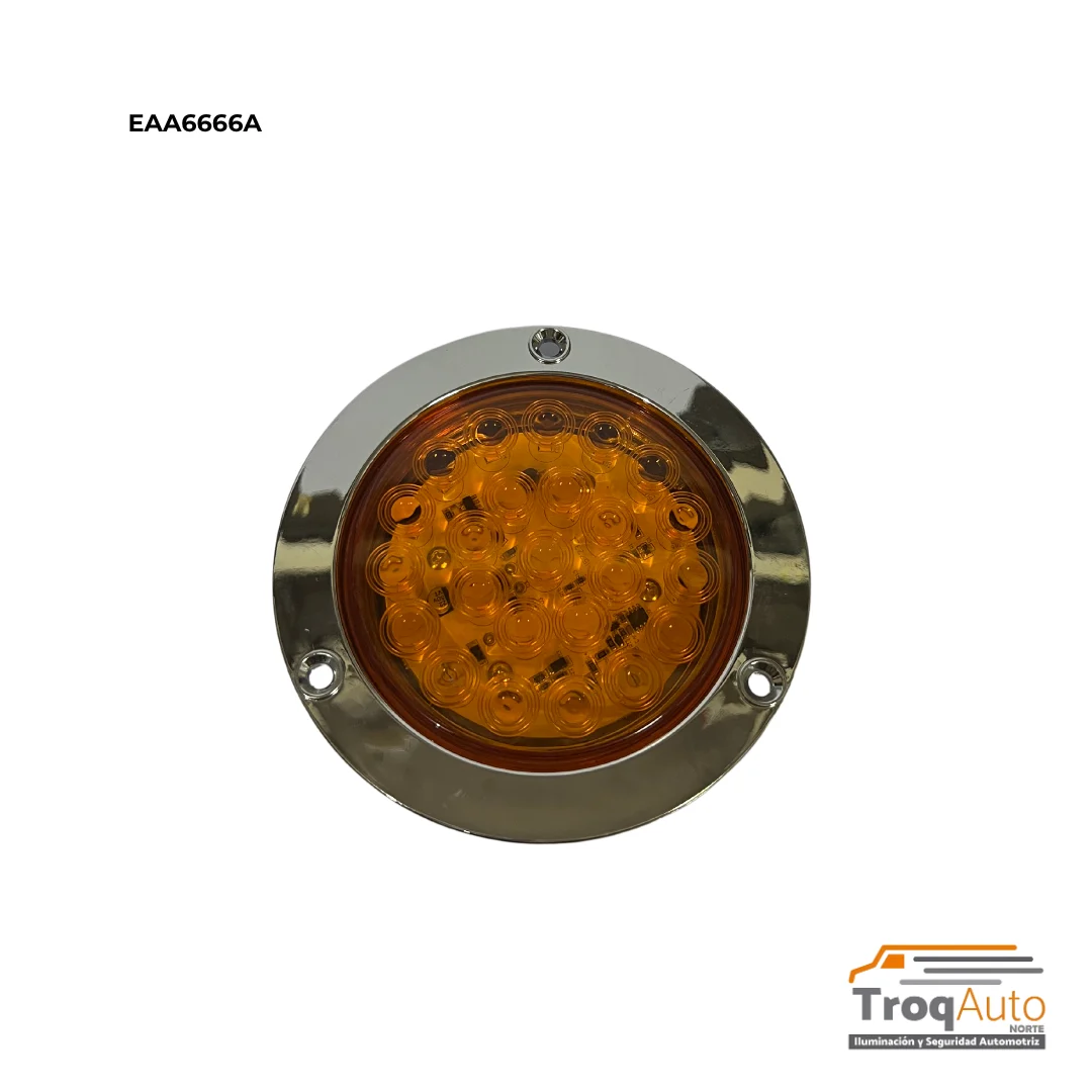 PLAFON 4" 24 LEDS ESTROBO AMBAR 12-24V