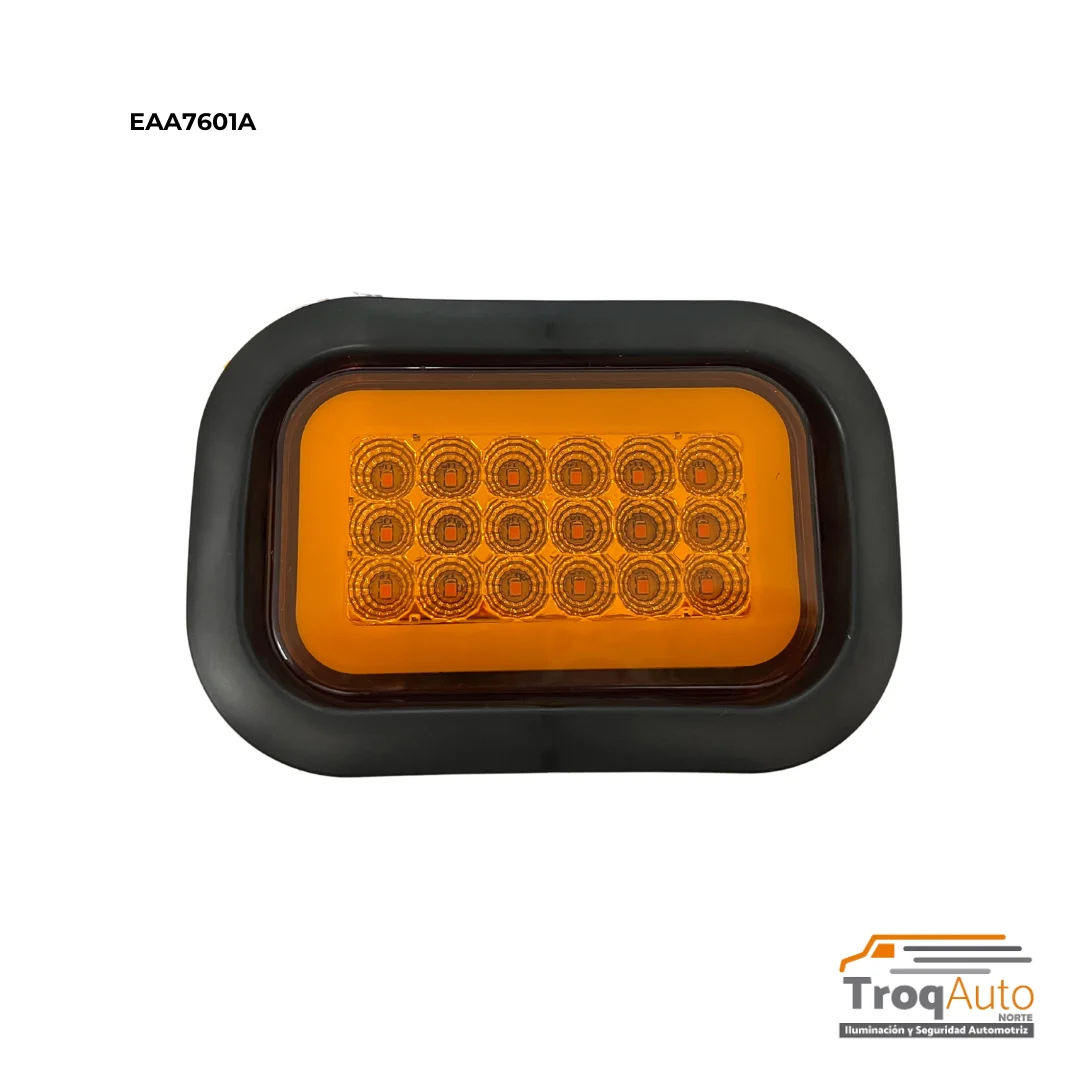 PLAFON CUADRADO AMB 18 LEDS DE HULE NEGRO C/ARILLO DE GEL