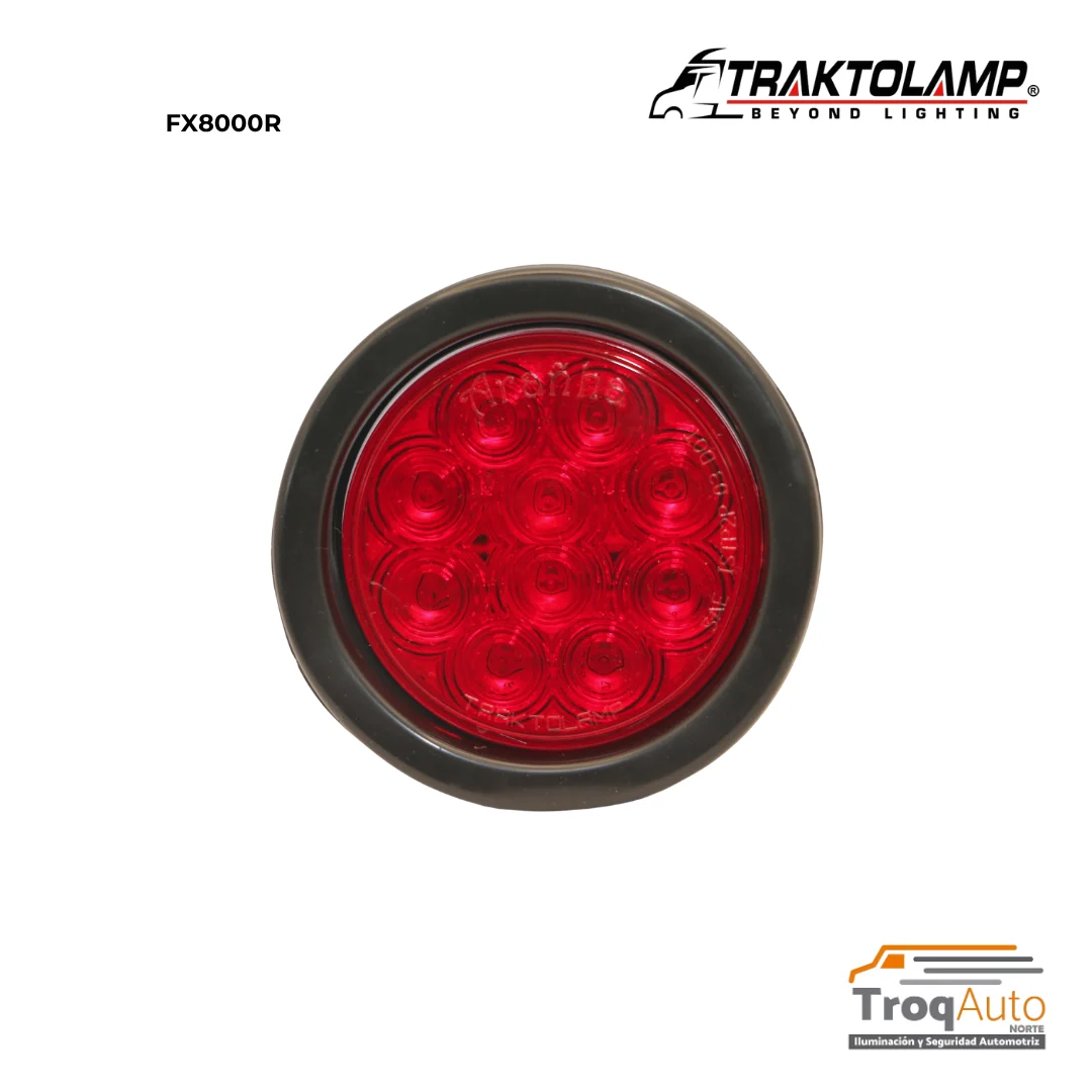 PLAFON 4" ROJO 10 LEDS 12/24V C/GOMA
