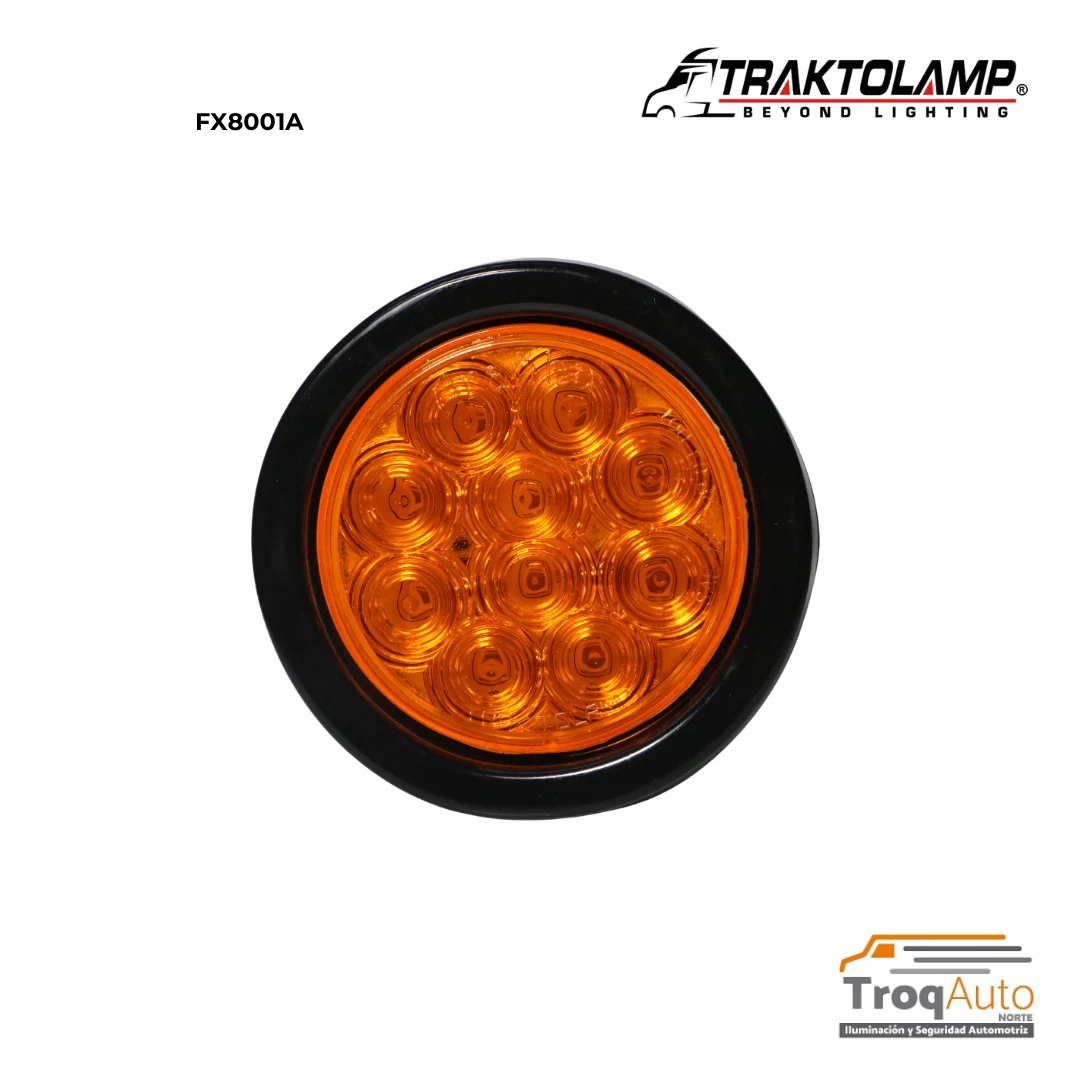 LAMPARA AMBAR 4" 10 LEDS 12-24V GROMET (GOMA)