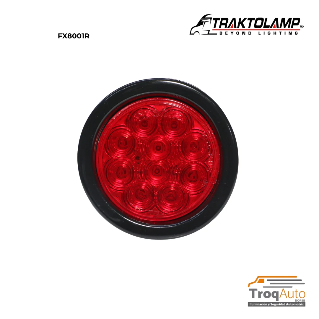 LAMPARA ROJA 4" 10 LEDS 12-24V GROMET (GOMA)
