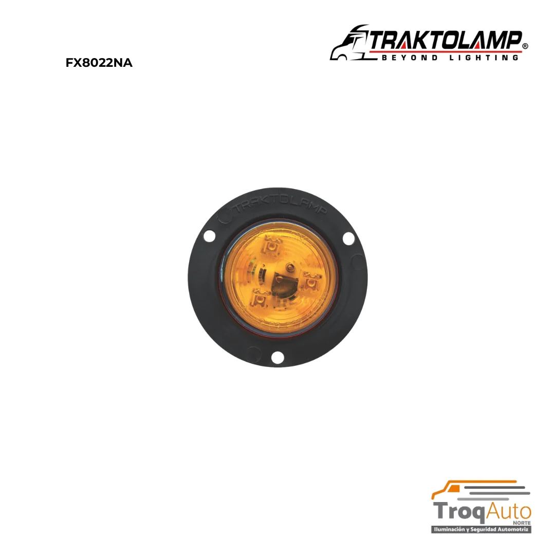 LAMPARA 2" C/ARILLO NEGRO 3 LEDS AMBAR 12/24V