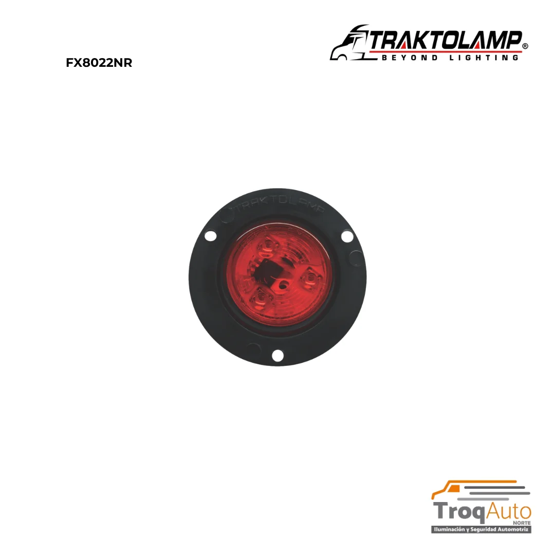 LAMPARA 2" C/ARILLO NEGRO 3 LEDS ROJO 12/24V