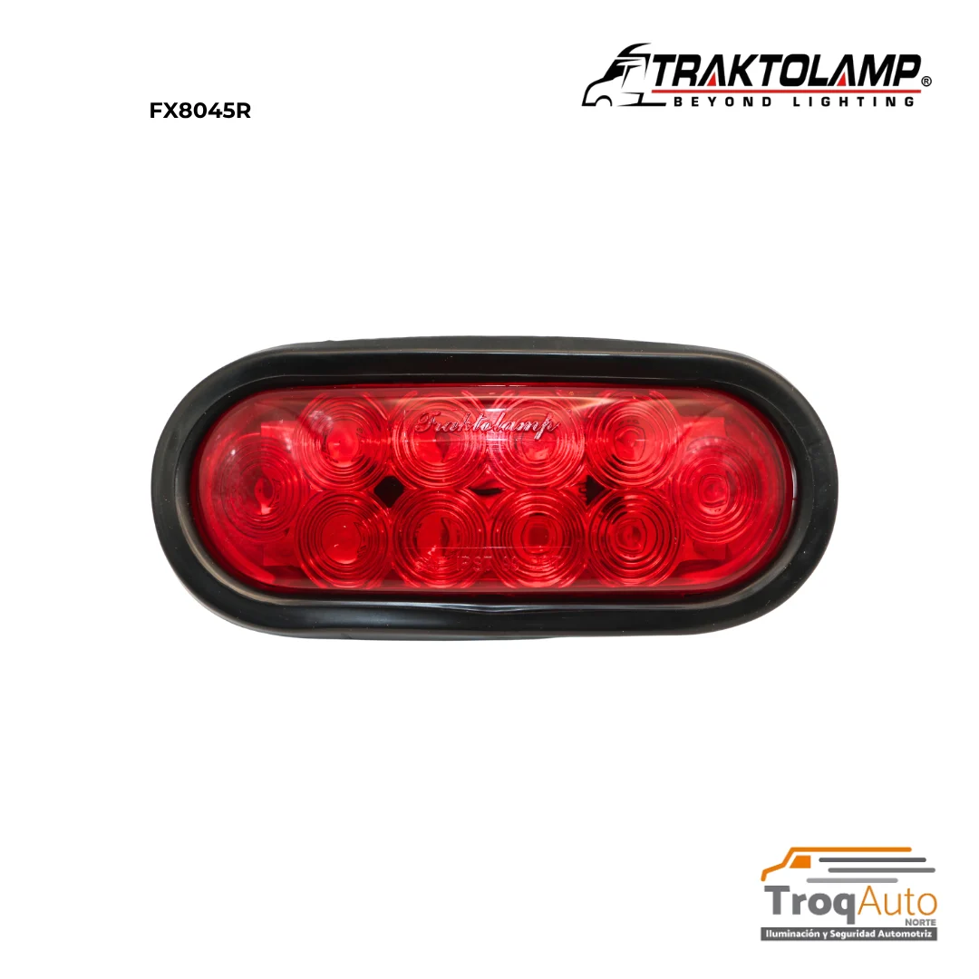 LAMPARA ROJA OVAL SELL 10 LED C/GROMMET 12/24V