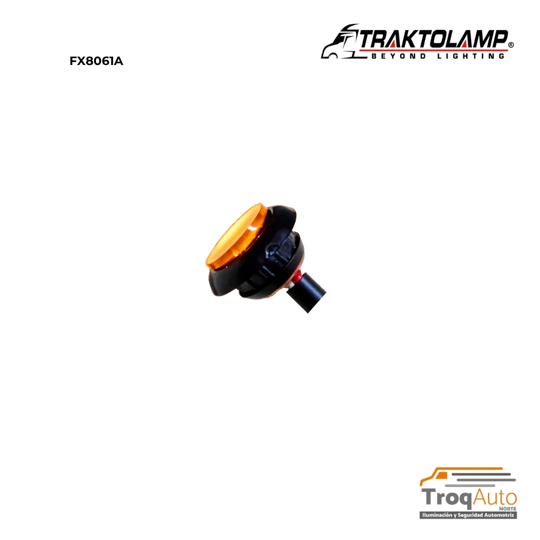 LAMPARA 3/4" SELLADA 1 LED (PLANO) AMBAR 12-24V