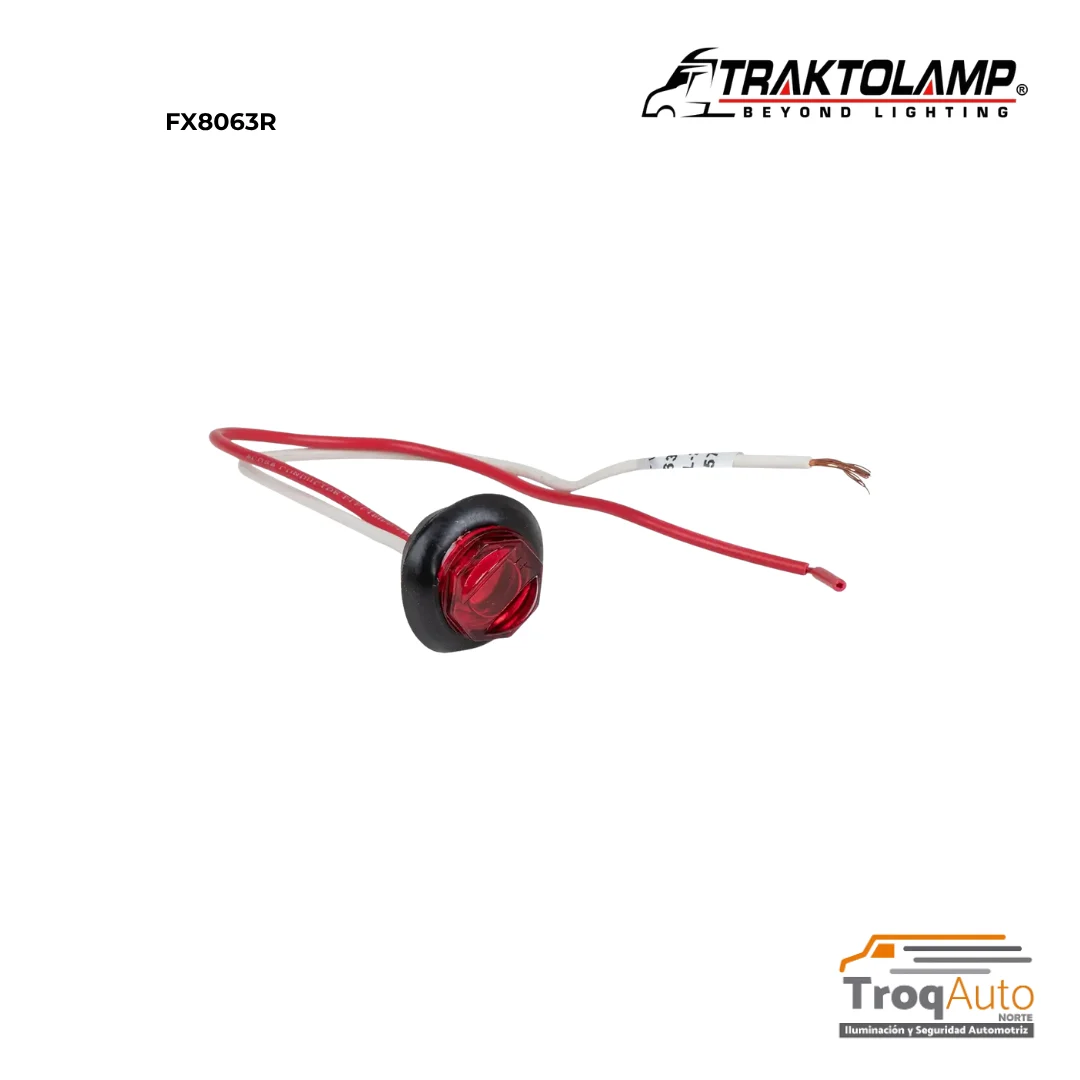 LAMPARA 3/4" ROJA SELLADA 1 LED PESTAÑA 12-24V