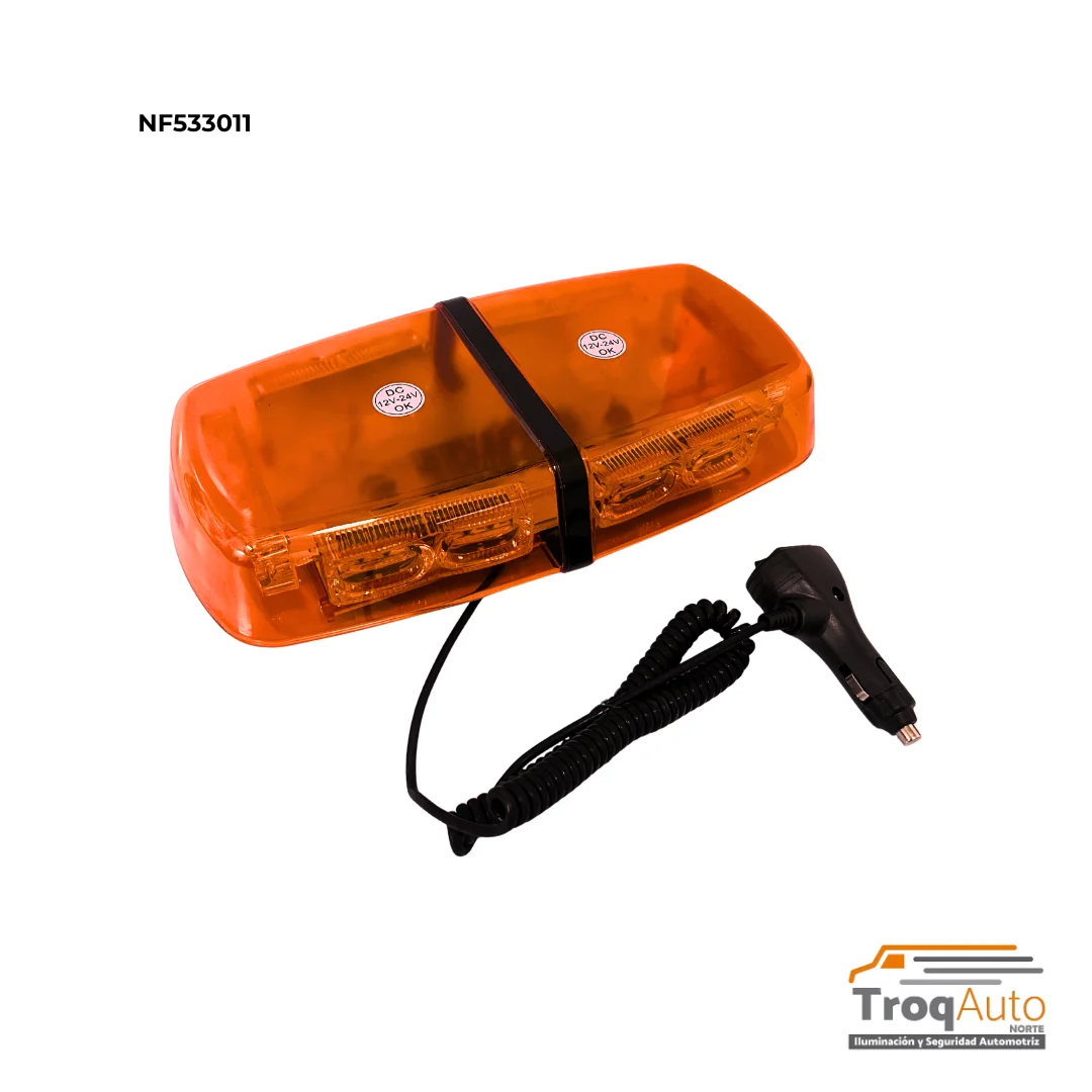 TORRETA RECTANGULAR 36 LEDS AMBAR 30X16X7 C/FUNCIONES