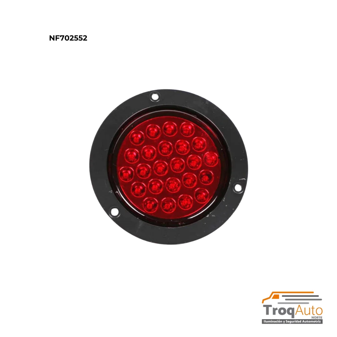 PLAFON 4" 24 LEDS ROJO 12-24V NEGRO ALTA Y BAJA (3 CABLES)