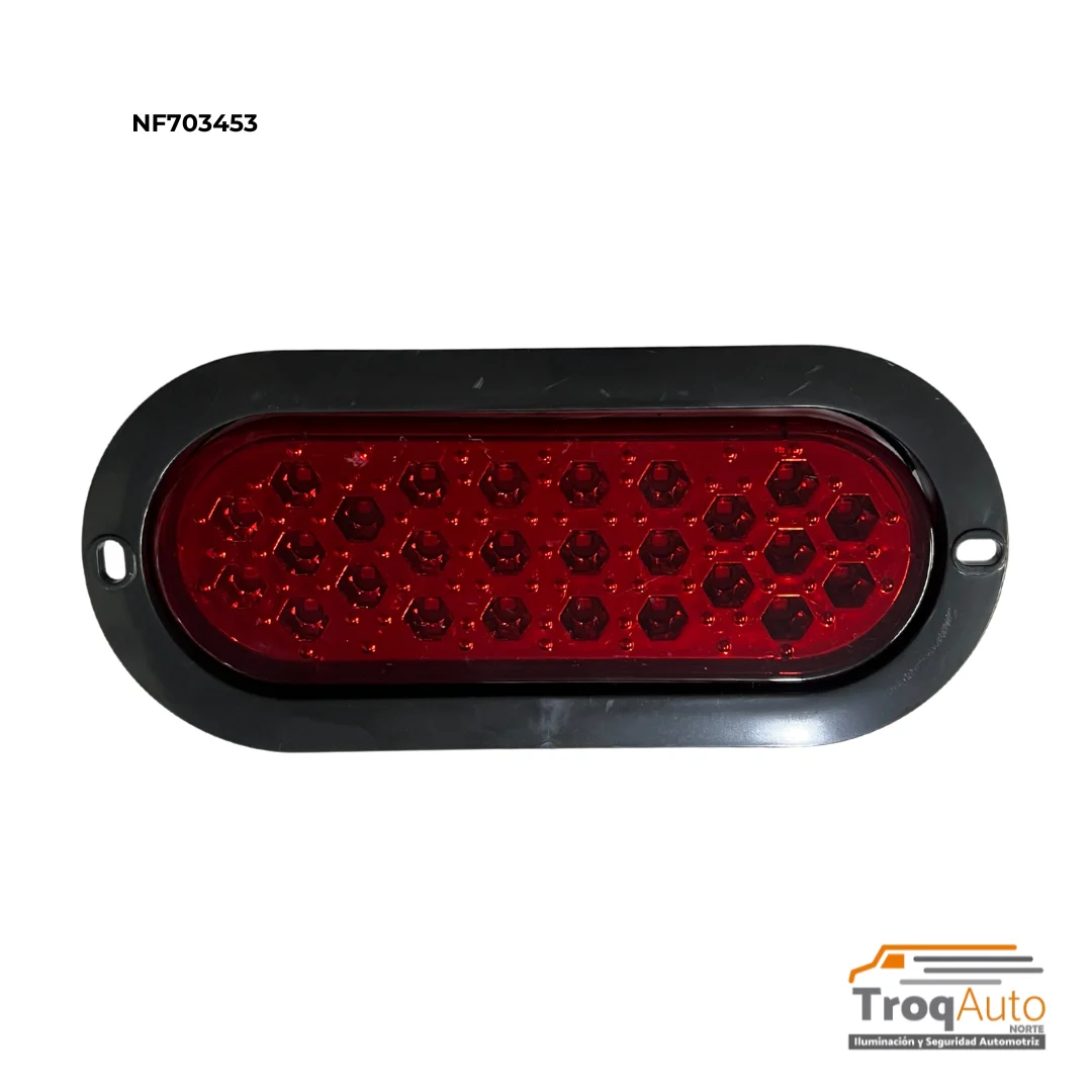 PLAFON OVALADO 26 LED P/REMACHAR 6.3" BISEL NEGRO ROJO