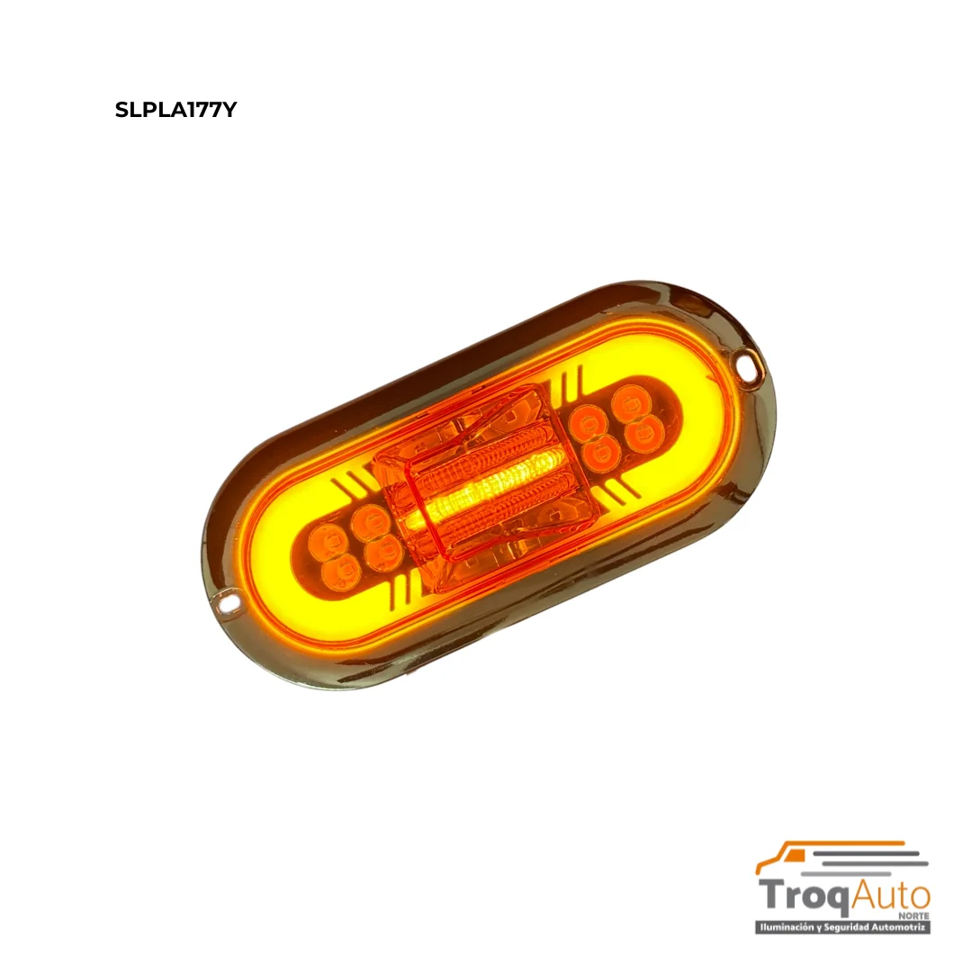 PLAFON OVALADO CROMADO C/JOROBA12-24V LED GLO AMBAR
