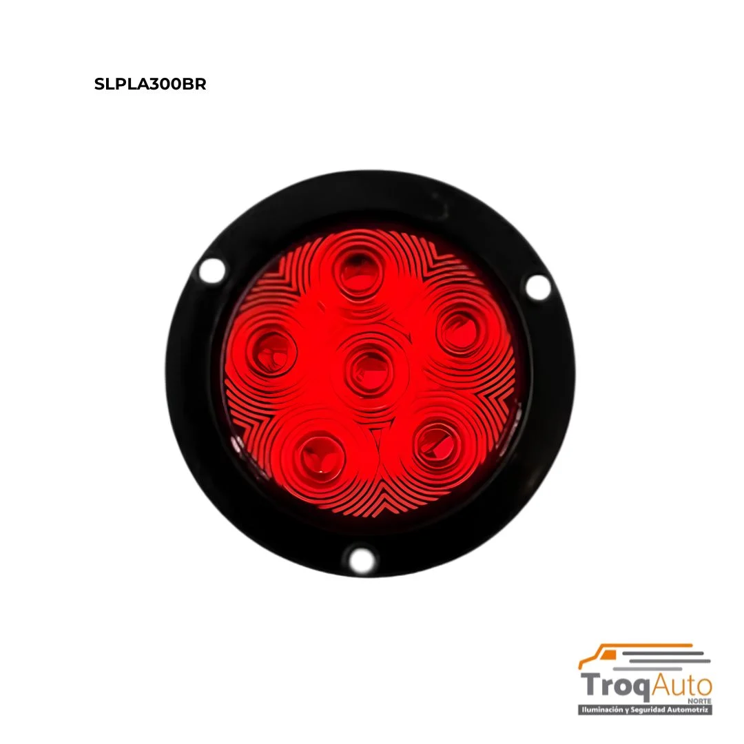 PLAFON 4" 6 LEDS 12/24V ROJO FIJO + ESTROBO