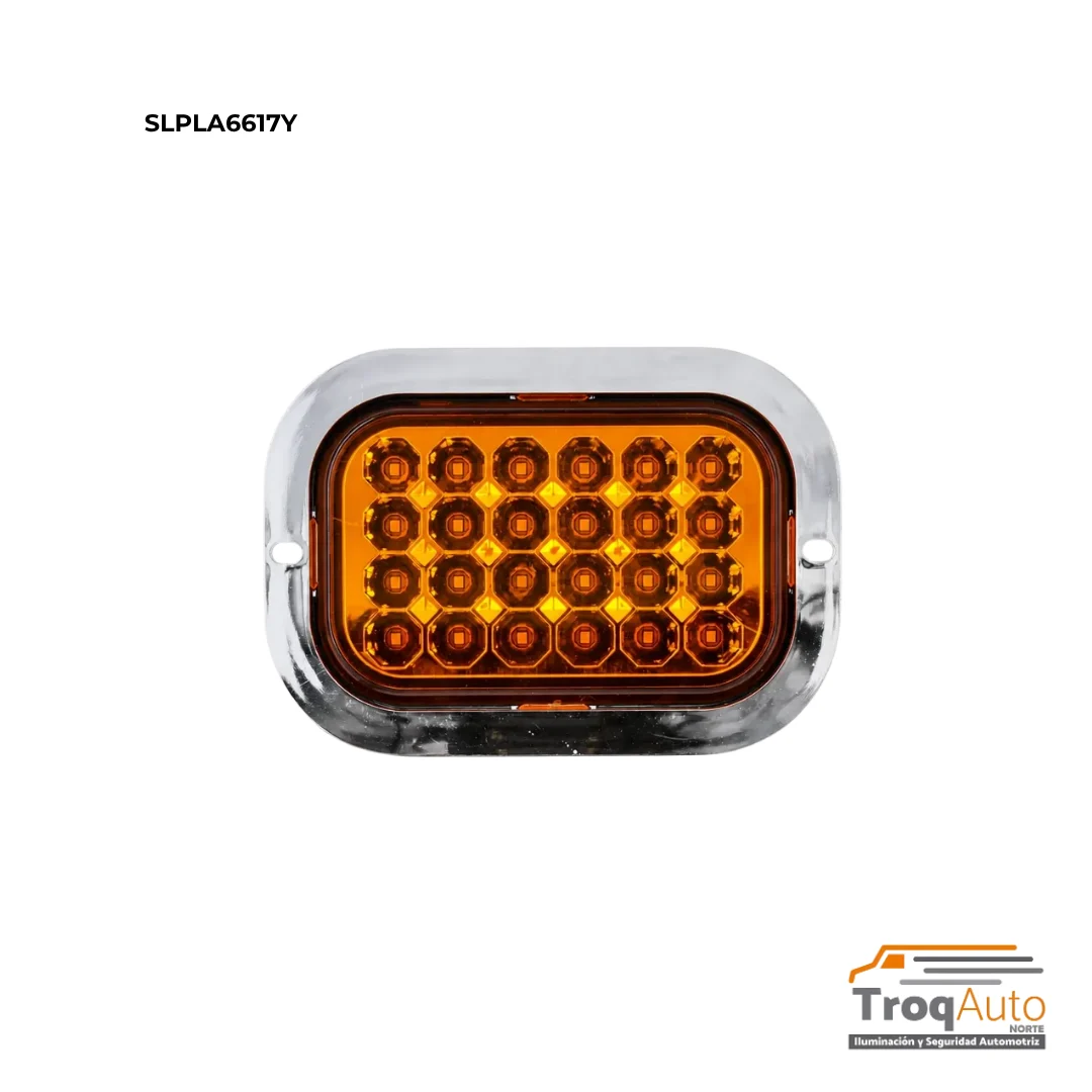 PLAFON 24 LEDS TIPO TROGRIM FIJO + ESTROBO AMBAR 12/24V