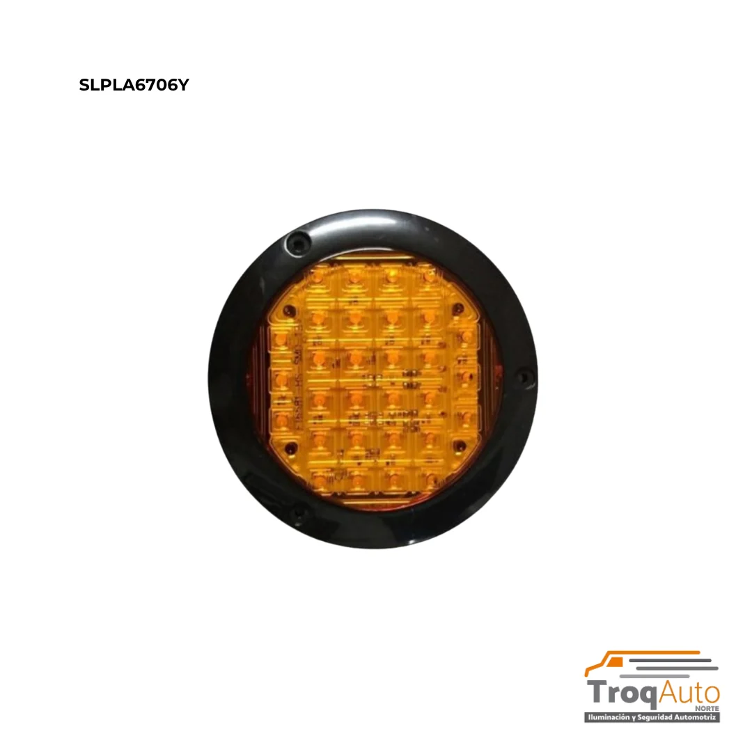 PLAFON 4" 30 LED AMBAR CON ESTROBO CONTORNO NEGRO 12-24V