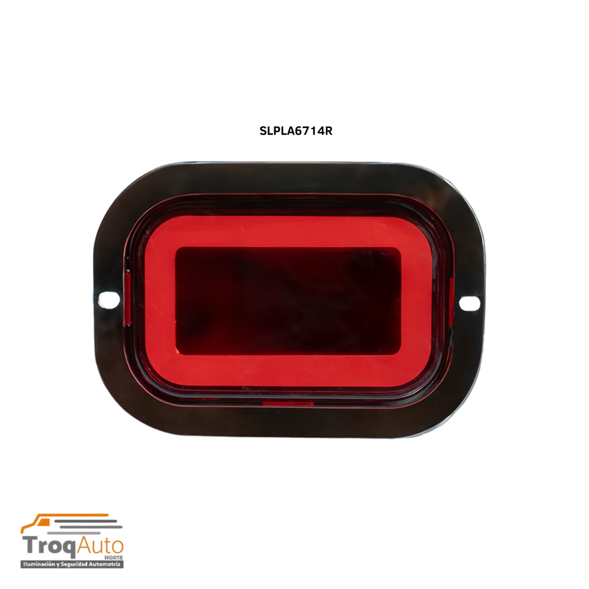 PLAFON CUADRADO EFECTO ESPEJO GEL 12-24V / ROJO A-B-FLASH