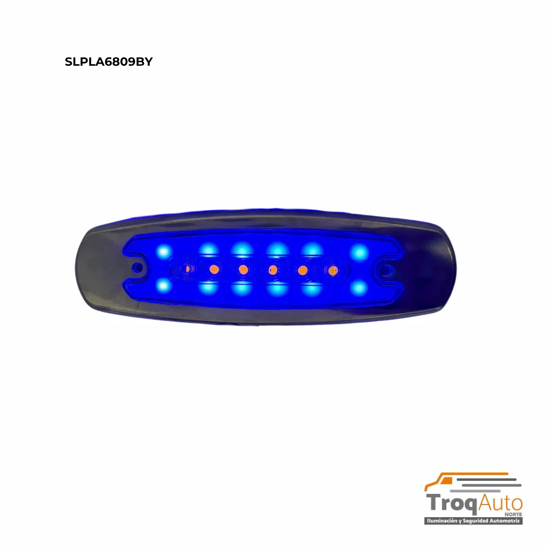 PLAFON PETERBILT GEL AZUL +6 LEDS LUZ SECUENCIAL AMBAR 12-24V