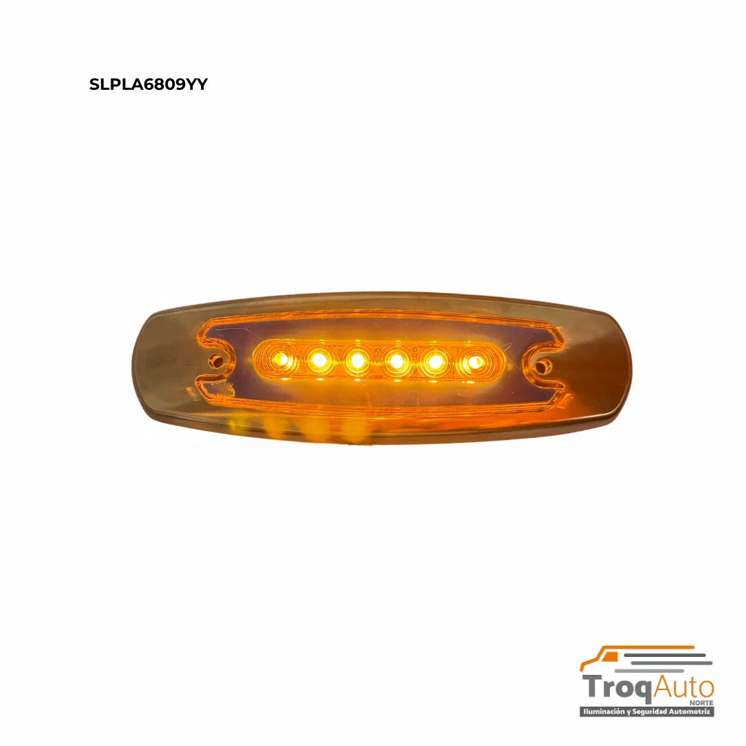 PLAFON PETERBILT GEL AMBAR +6 LEDS LUZ SECUENCIAL AMBAR 12-24V